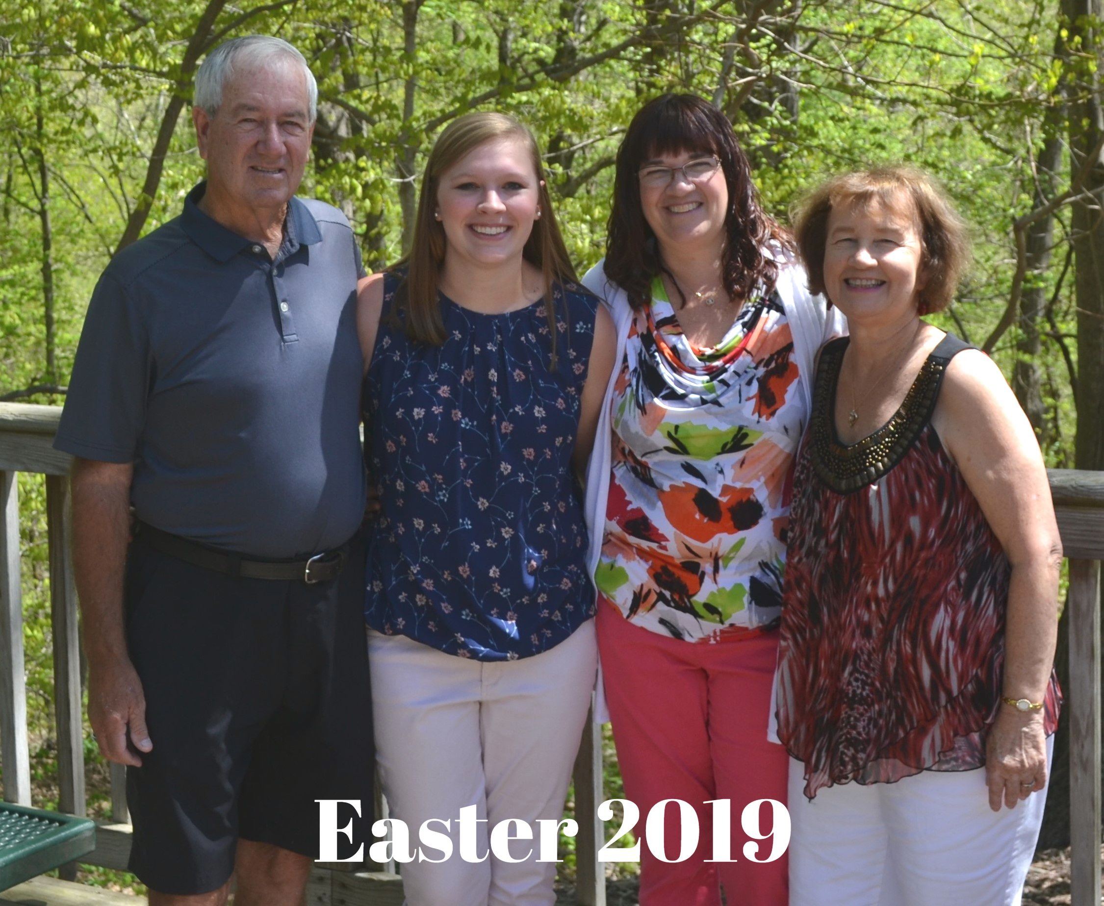 Sandy and her daughter and parents.