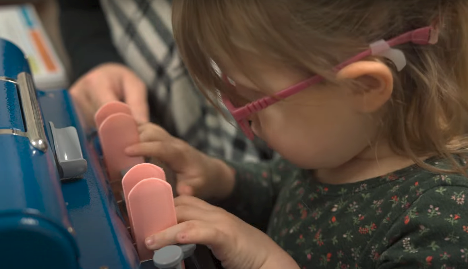 Student with Braille Writer