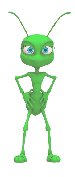ant with hands on hips