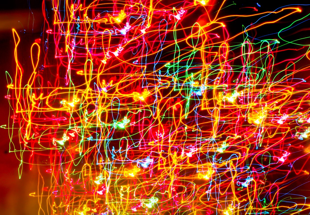 Colorful image depicting visual clutter, busyness