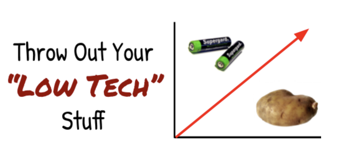 graph of a positive correlation between AA batteries and potatoes with the title 