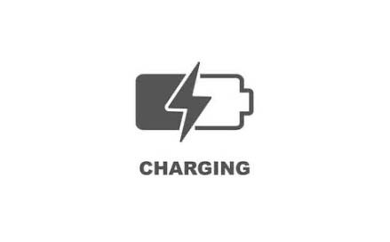 Battery with lightning over it with the word charging