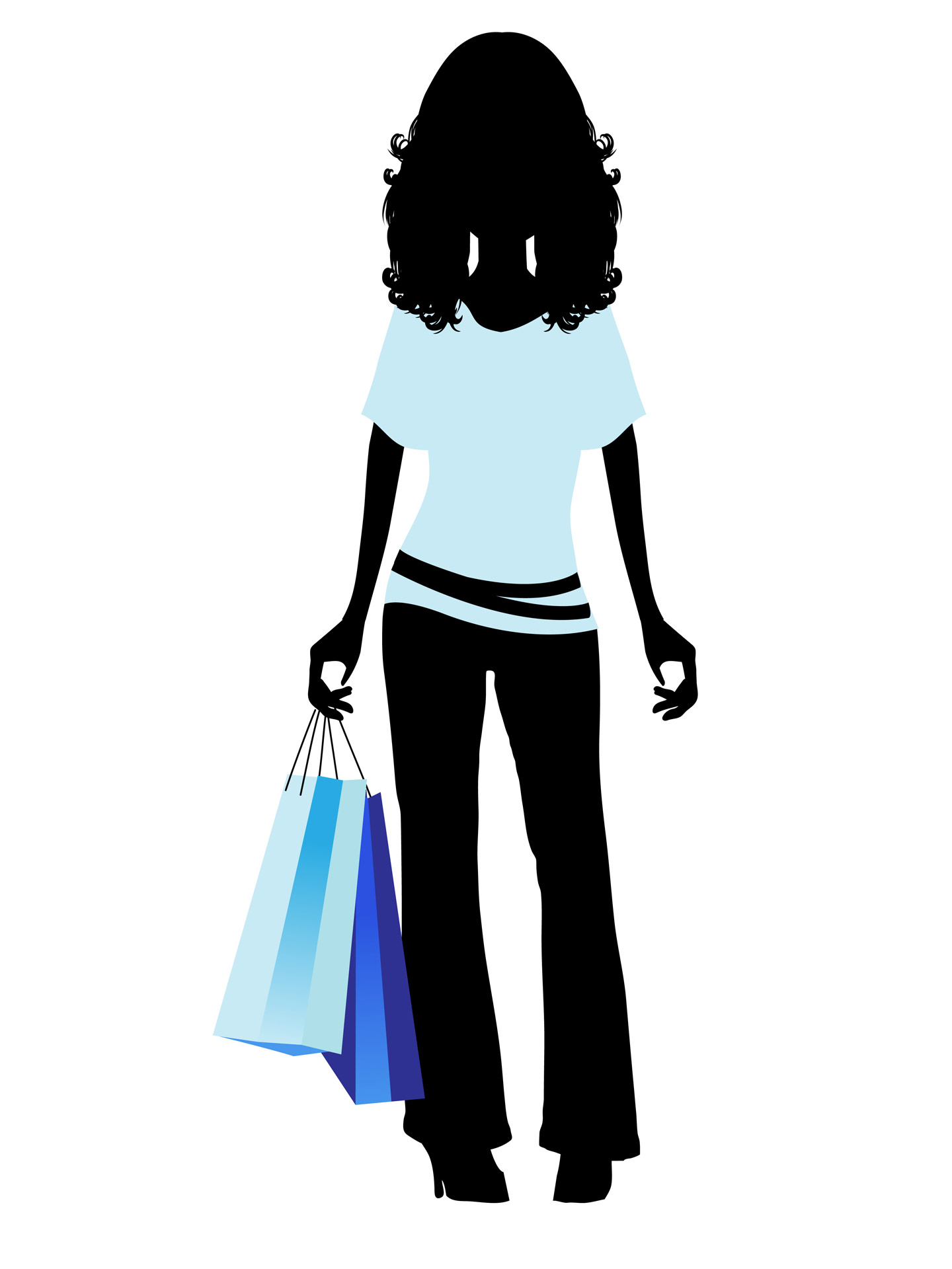 fashion shopping girl clipart