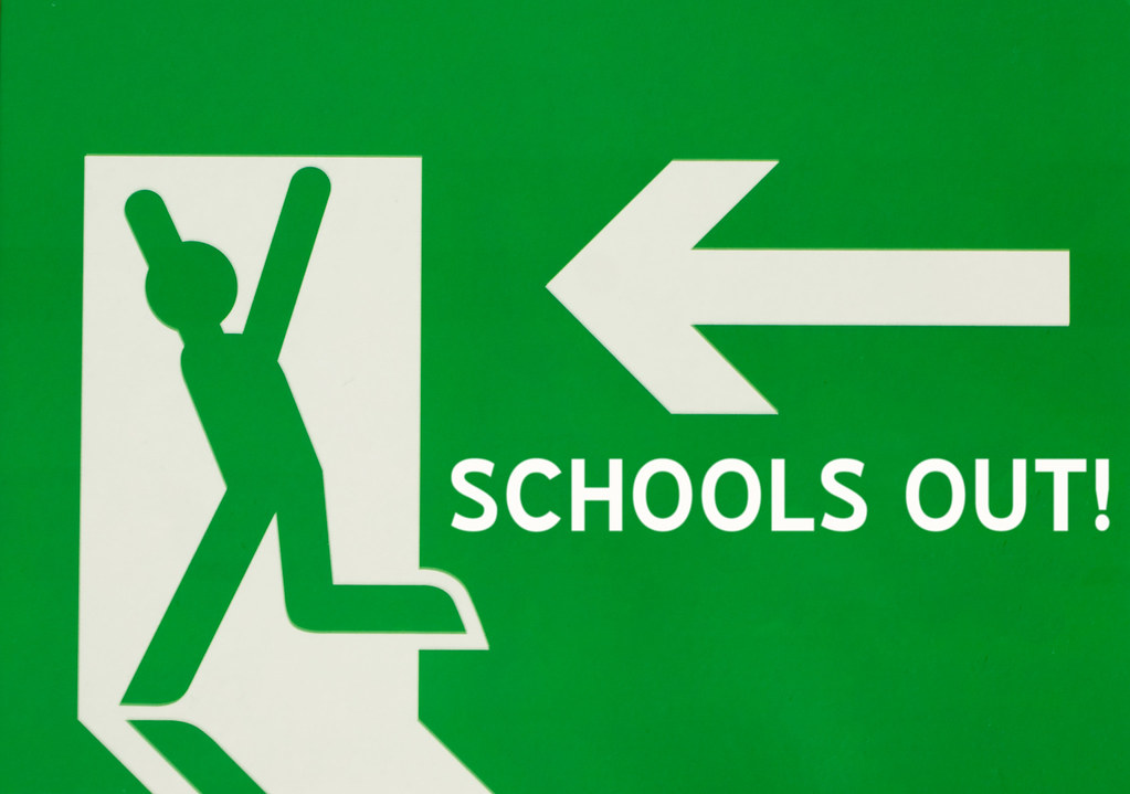 Stick figure person running through door with 